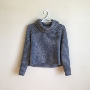 Grey Knitted Cozy Turtleneck Sweater Zara